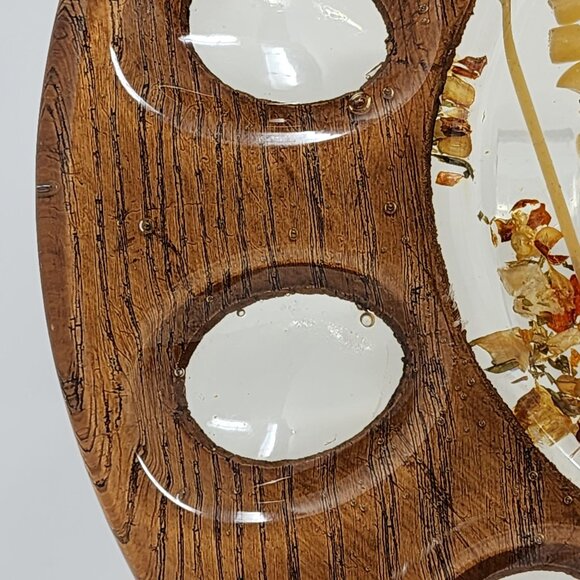 Resin Deviled Egg Tray Dried Flowers and Pasta 8.5" Design Gifts Vintage - Picture 3 of 9